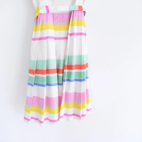 Kate Spade New York Multi Cape Stripe Pleated  Shirt Midi Dress 0 - Picture 13 of 15